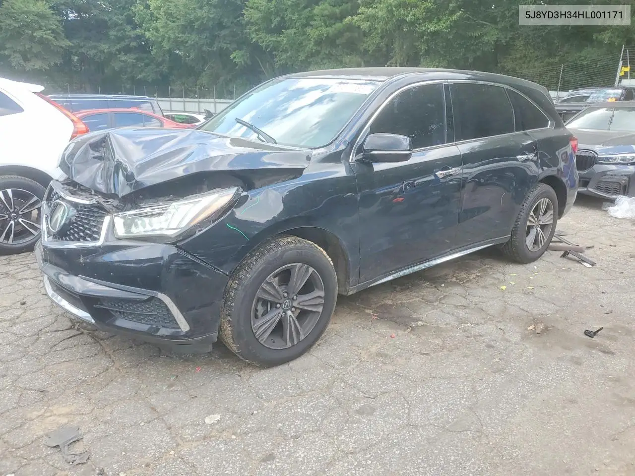 2017 Acura Mdx VIN: 5J8YD3H34HL001171 Lot: 59274436