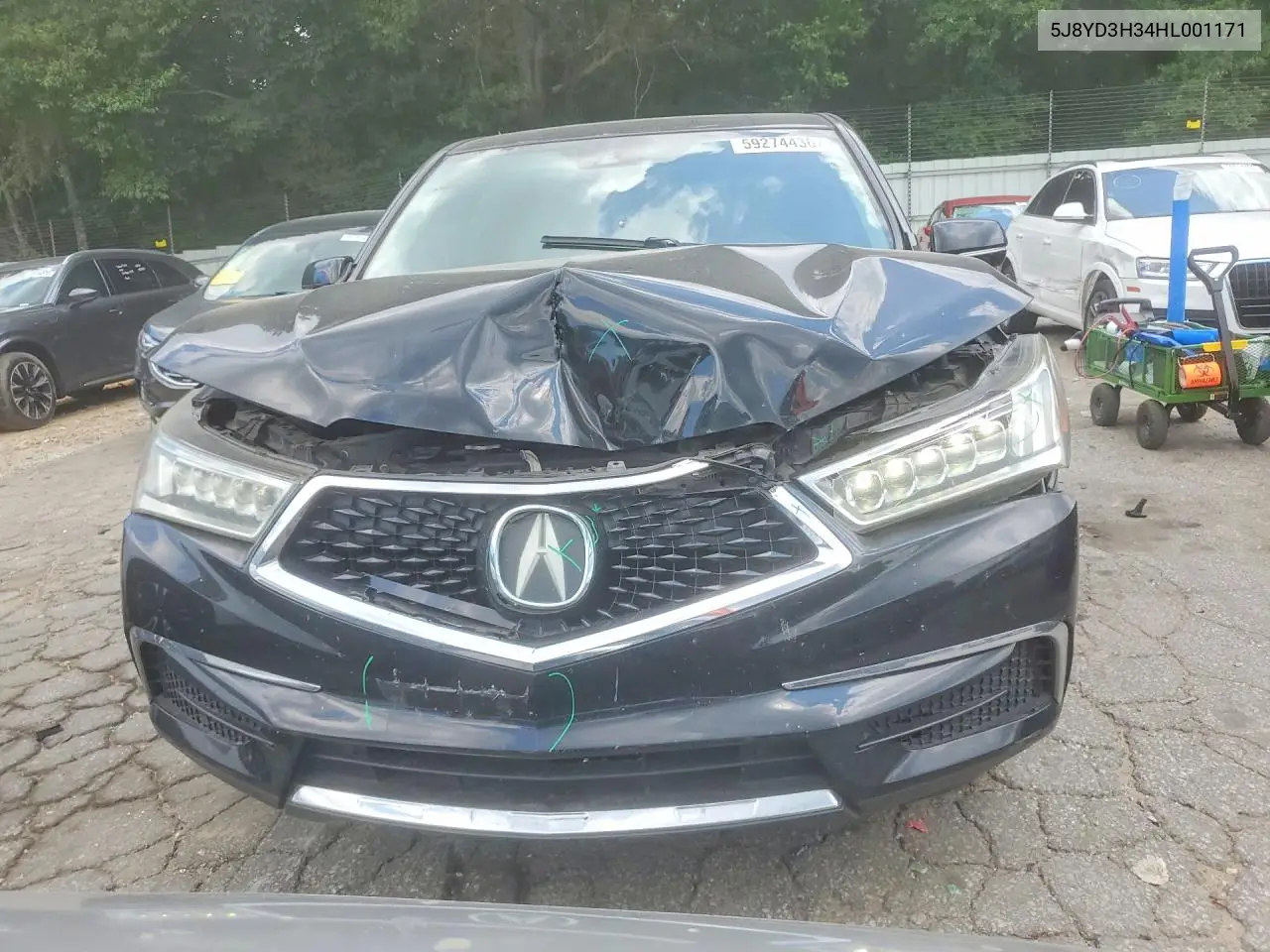 2017 Acura Mdx VIN: 5J8YD3H34HL001171 Lot: 59274436