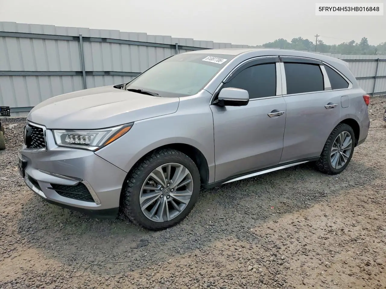 2017 Acura Mdx Technology VIN: 5FRYD4H53HB016848 Lot: 61087706