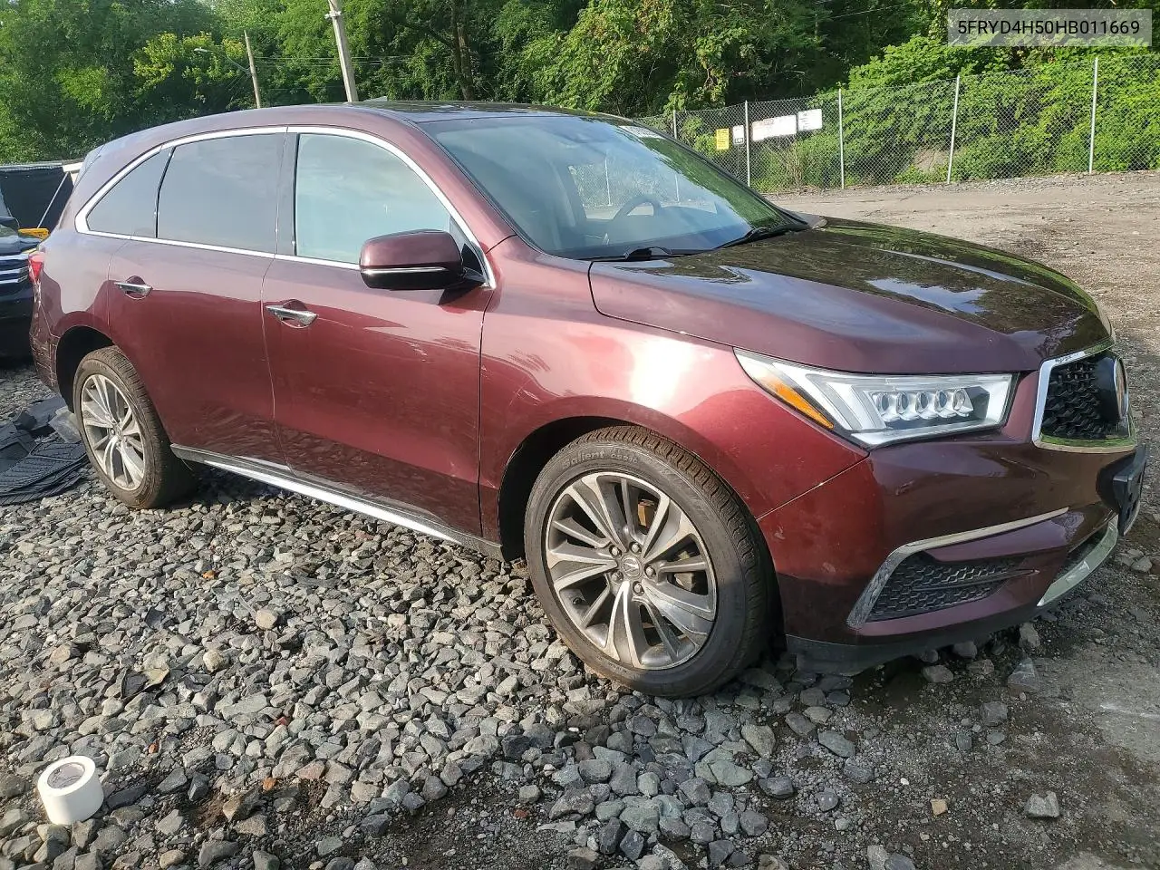 2017 Acura Mdx Technology VIN: 5FRYD4H50HB011669 Lot: 61922926