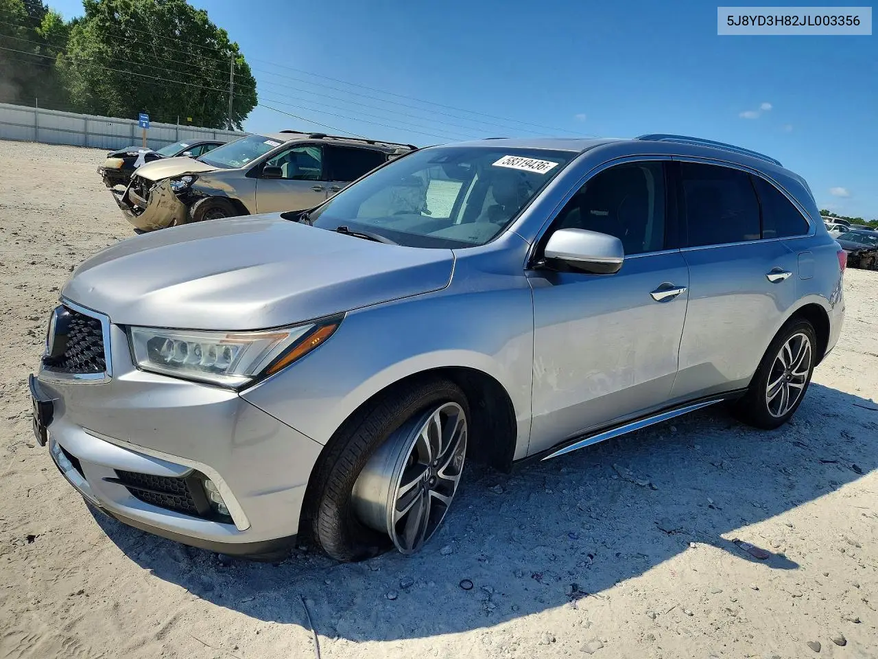 2018 Acura Mdx Advance VIN: 5J8YD3H82JL003356 Lot: 58319436