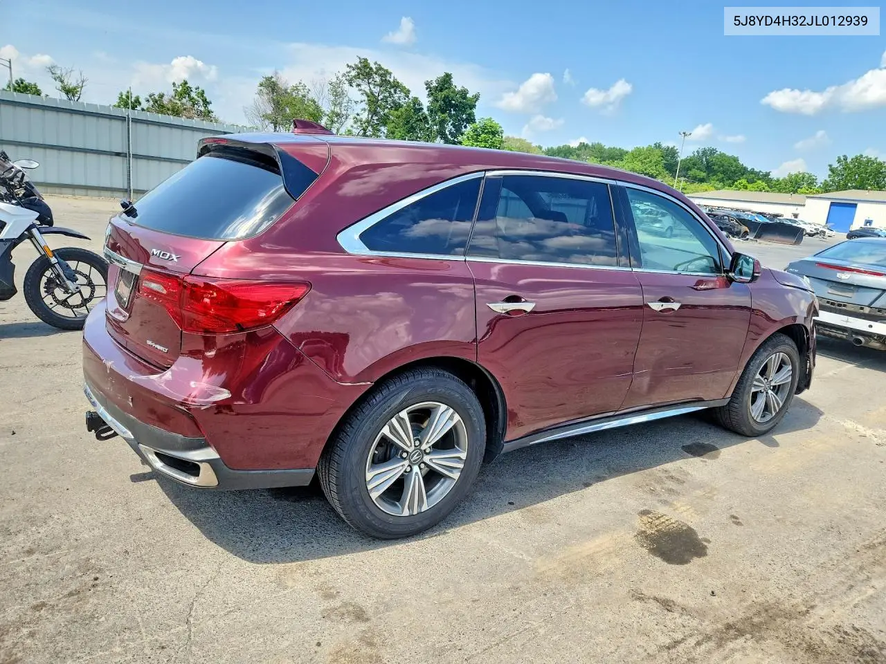 2018 Acura Mdx VIN: 5J8YD4H32JL012939 Lot: 59567806