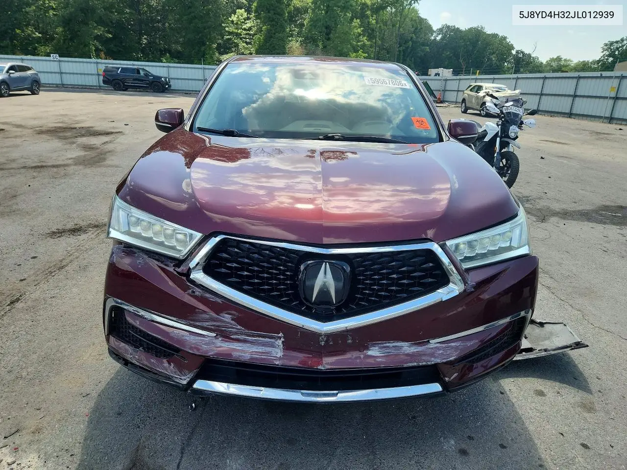 2018 Acura Mdx VIN: 5J8YD4H32JL012939 Lot: 59567806