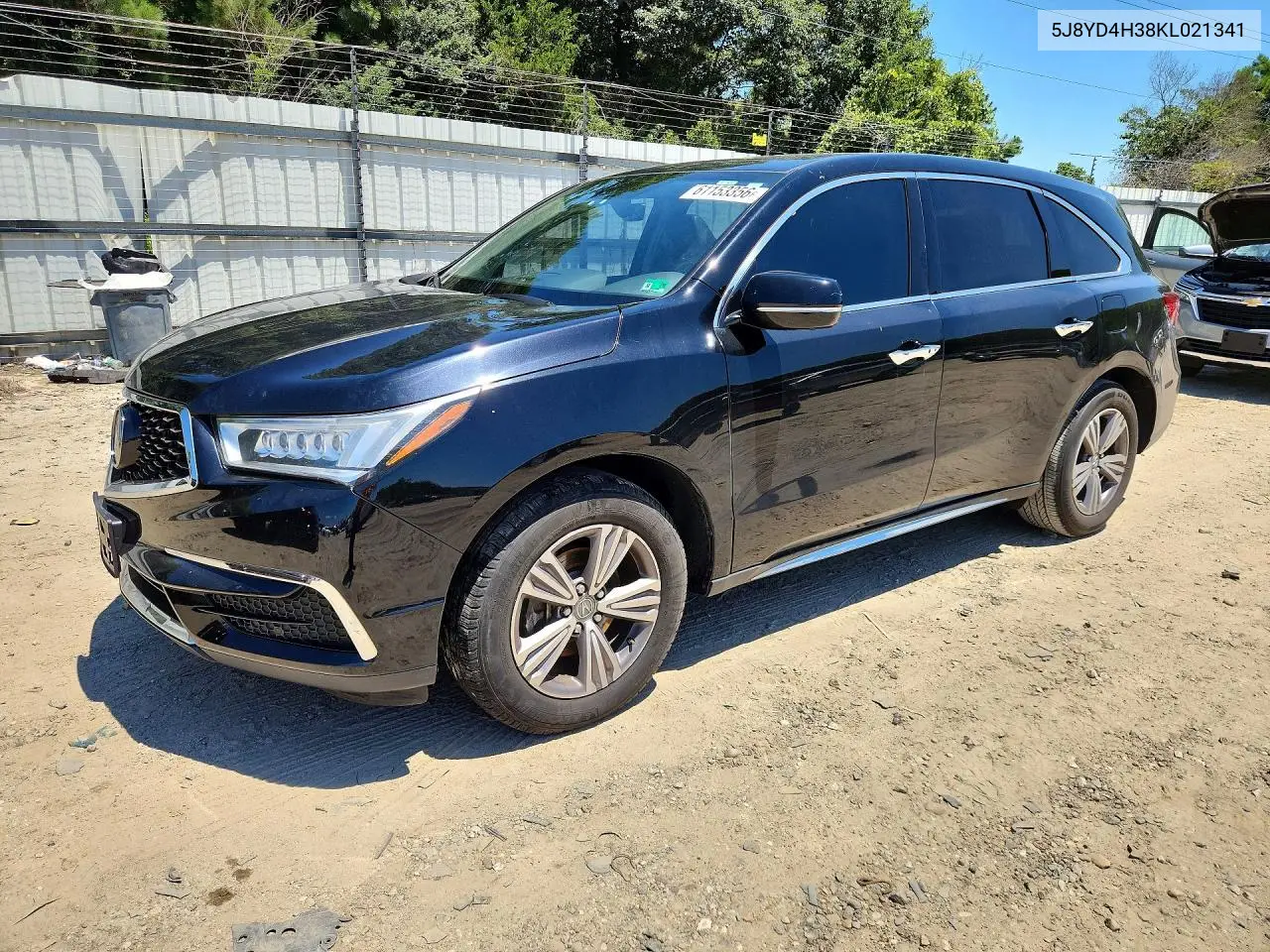 2019 Acura Mdx VIN: 5J8YD4H38KL021341 Lot: 61153356