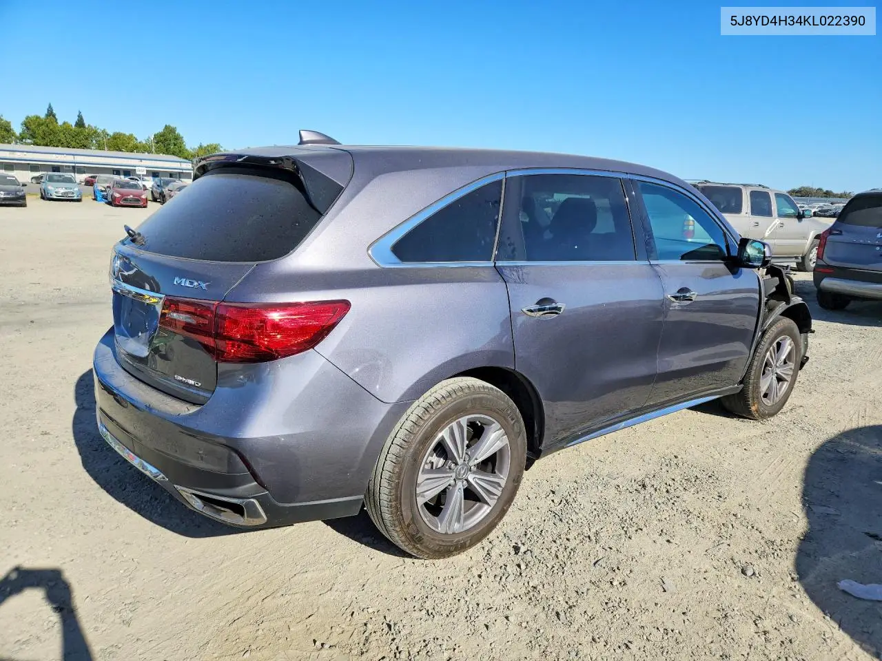 2019 Acura Mdx VIN: 5J8YD4H34KL022390 Lot: 62130776