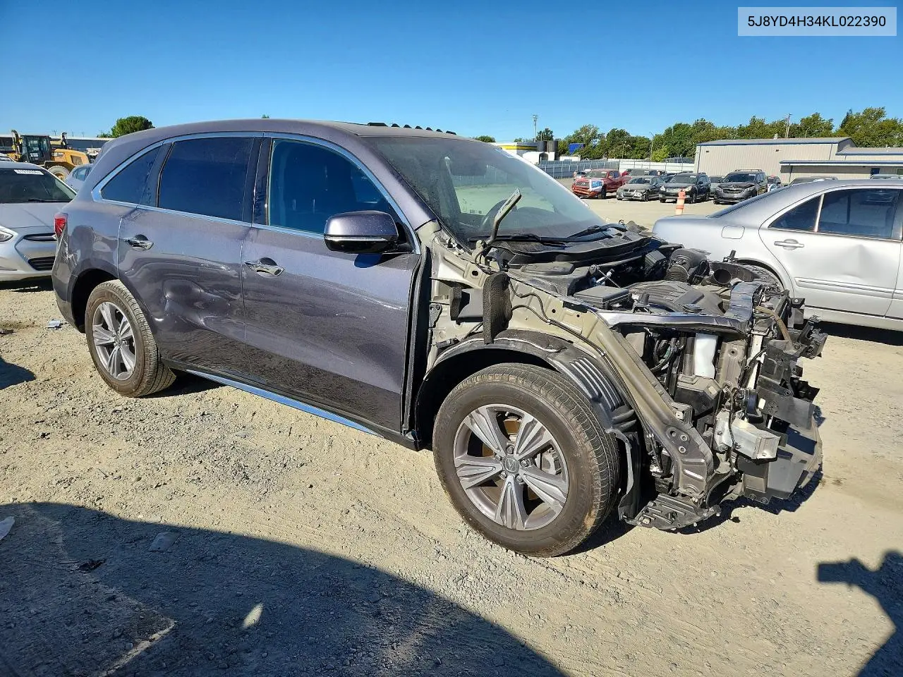 2019 Acura Mdx VIN: 5J8YD4H34KL022390 Lot: 62130776