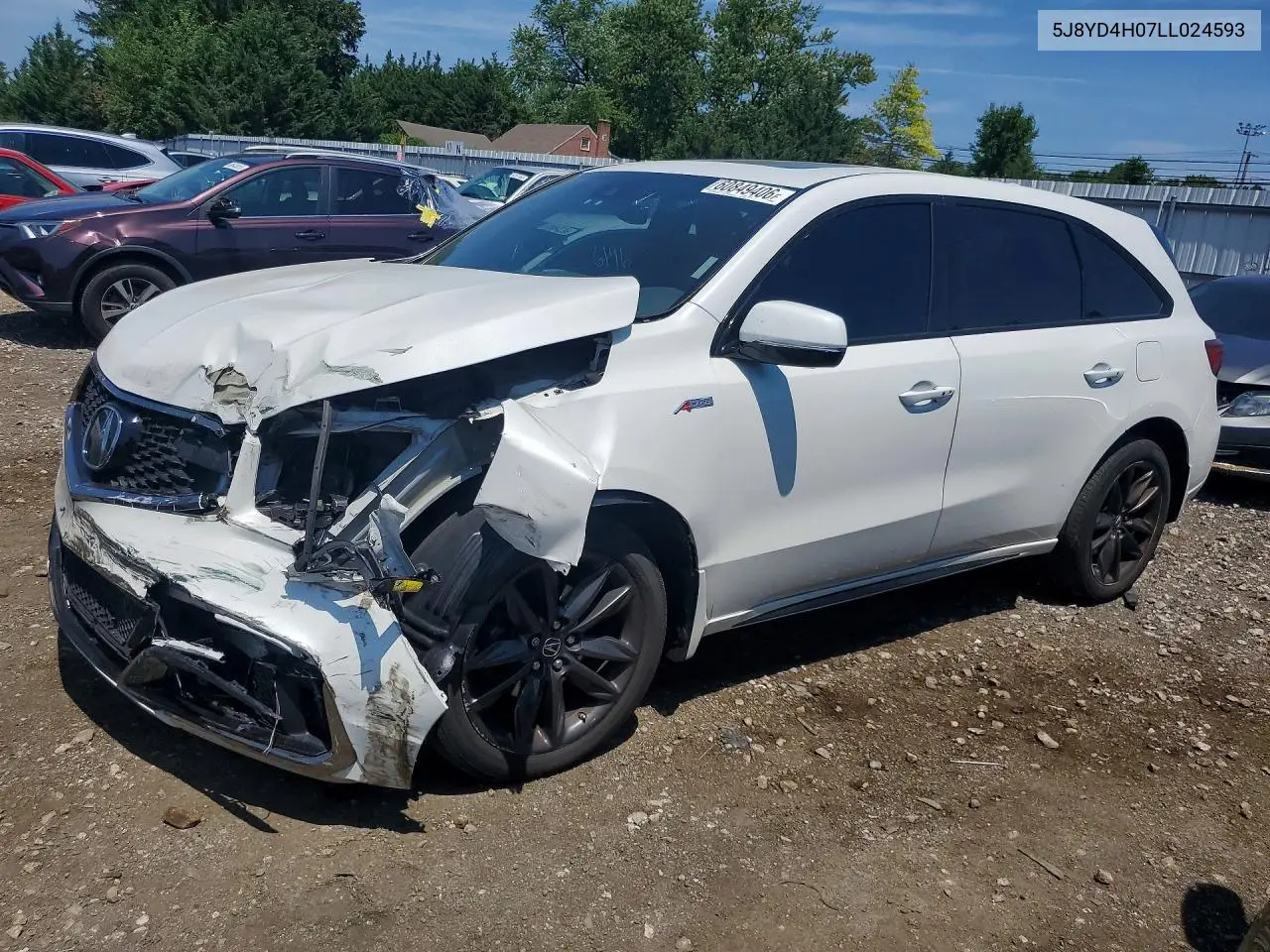 2020 Acura Mdx A-Spec VIN: 5J8YD4H07LL024593 Lot: 60849406
