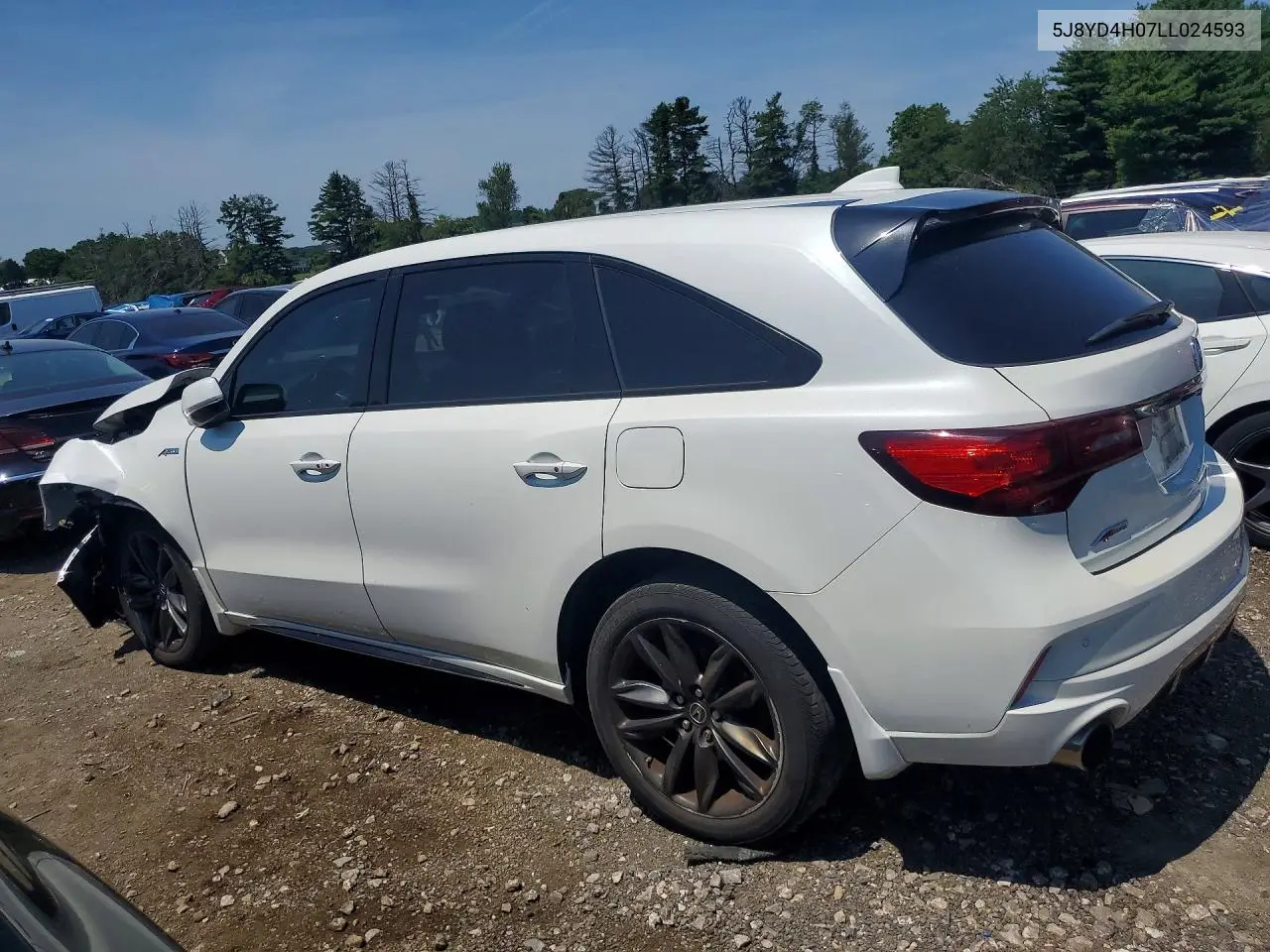 2020 Acura Mdx A-Spec VIN: 5J8YD4H07LL024593 Lot: 60849406