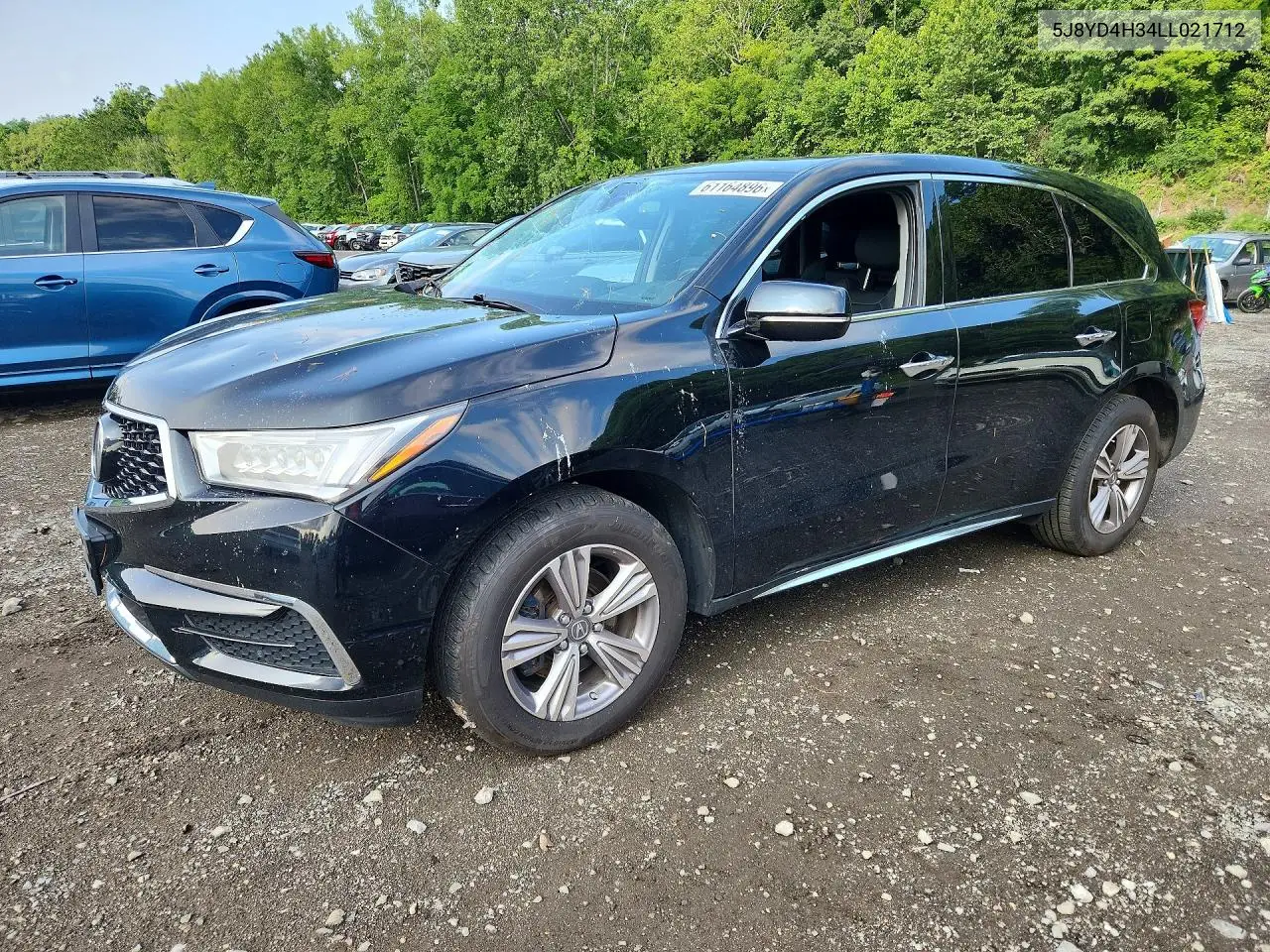 2020 Acura Mdx VIN: 5J8YD4H34LL021712 Lot: 61164896
