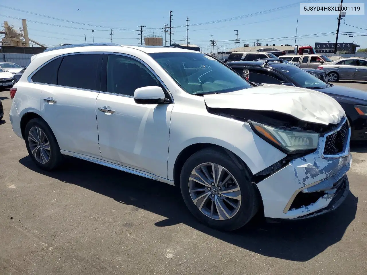 2020 Acura Mdx Advance VIN: 5J8YD4H8XLL001119 Lot: 61623646