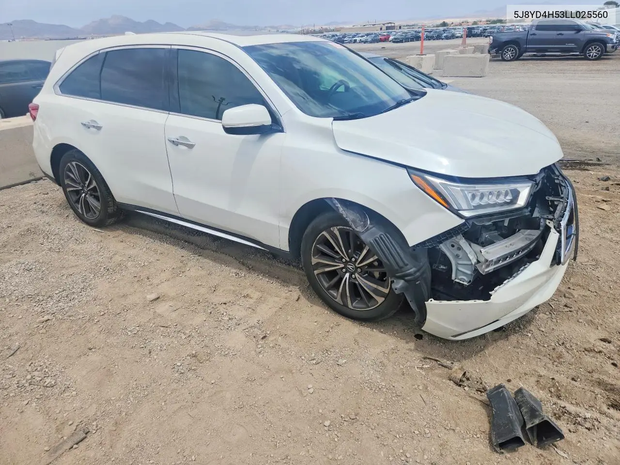 2020 Acura Mdx Technology VIN: 5J8YD4H53LL025560 Lot: 62313666