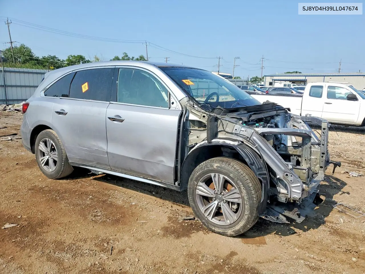 2020 Acura Mdx VIN: 5J8YD4H39LL047674 Lot: 77249245