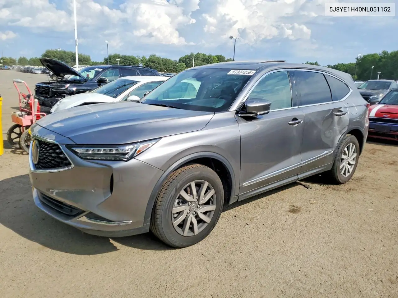 2022 Acura Mdx Technology VIN: 5J8YE1H40NL051152 Lot: 57034256
