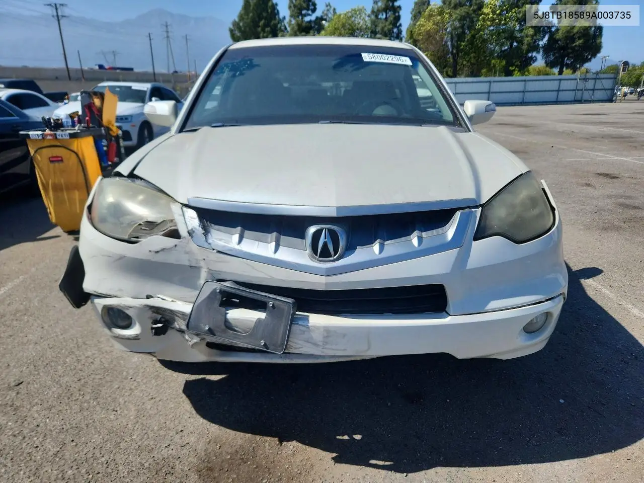 2009 Acura Rdx Technology VIN: 5J8TB18589A003735 Lot: 58002296