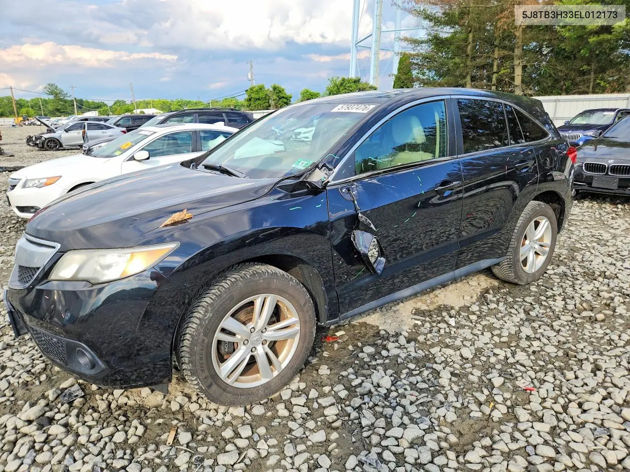 2014 Acura Rdx VIN: 5J8TB3H33EL012173 Lot: 57937476