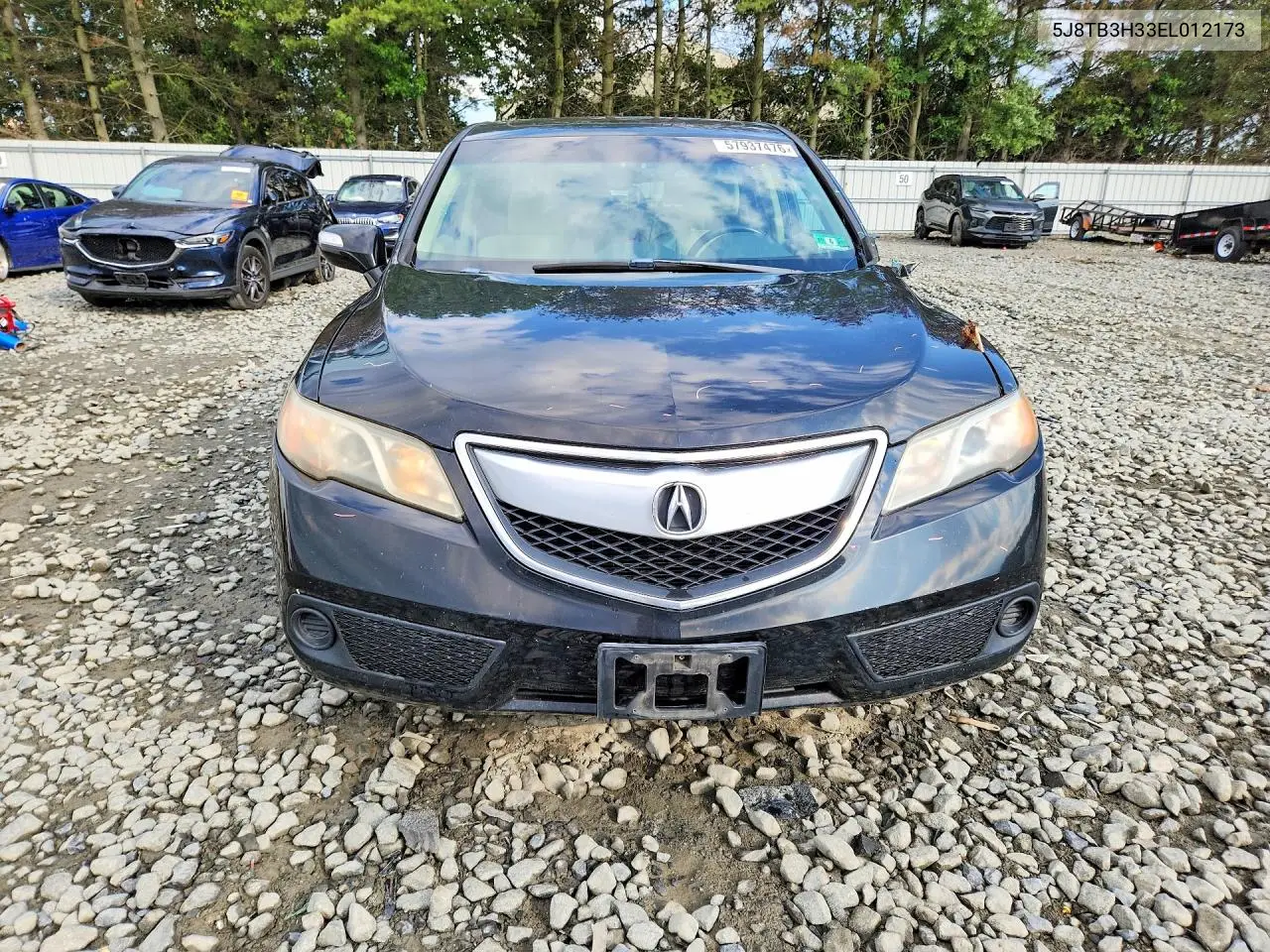 2014 Acura Rdx VIN: 5J8TB3H33EL012173 Lot: 57937476