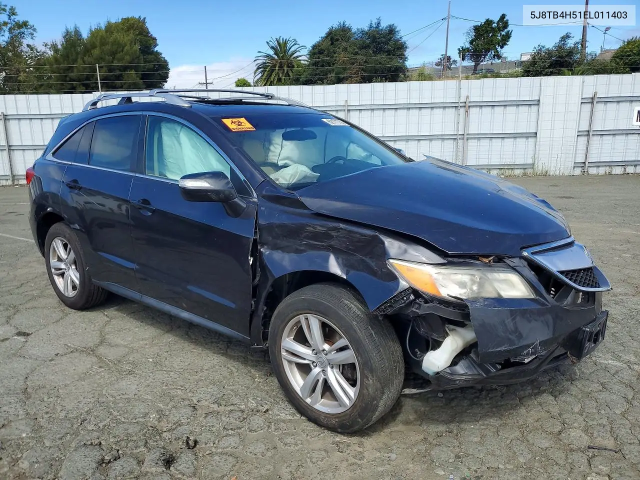 2014 Acura Rdx Technology VIN: 5J8TB4H51EL011403 Lot: 62171736