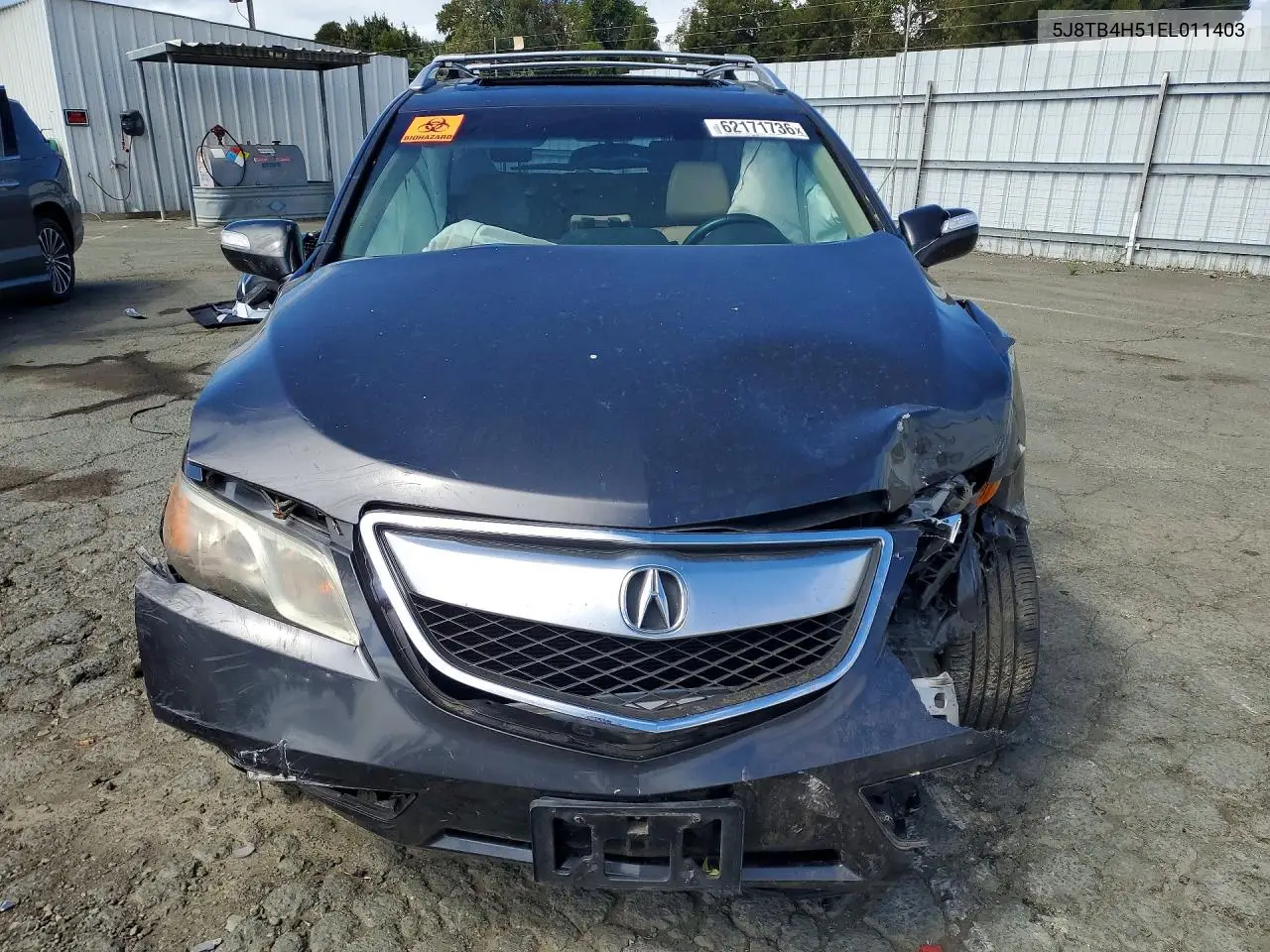 2014 Acura Rdx Technology VIN: 5J8TB4H51EL011403 Lot: 62171736
