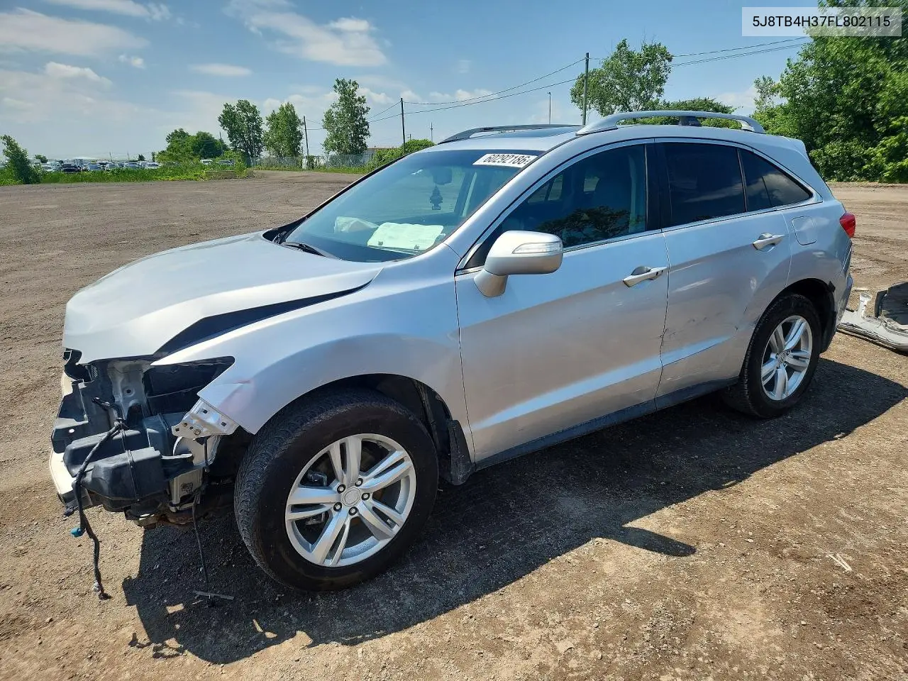 2015 Acura Rdx VIN: 5J8TB4H37FL802115 Lot: 60292186