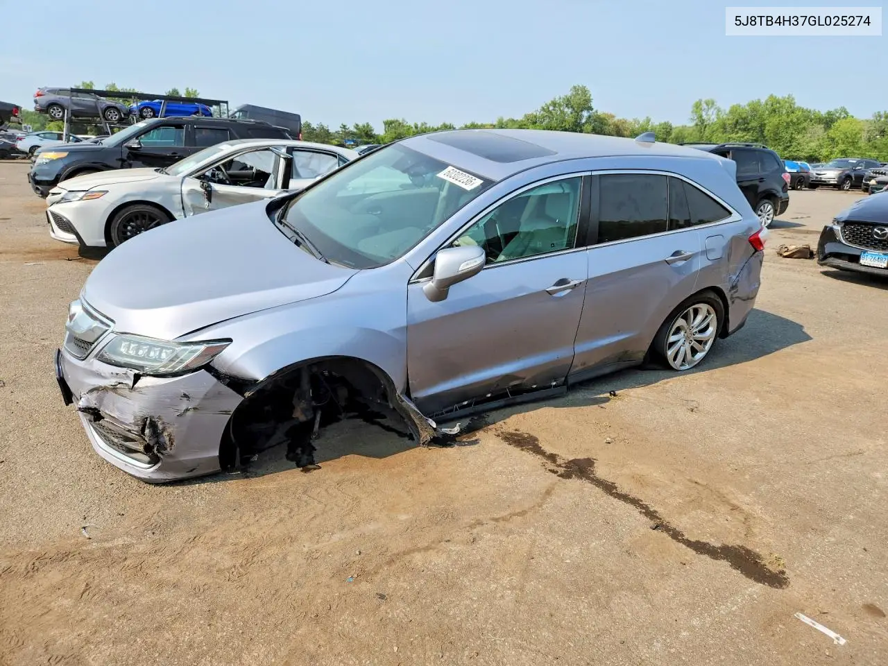 2016 Acura Rdx VIN: 5J8TB4H37GL025274 Lot: 60302236