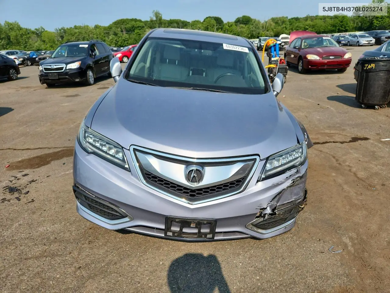 2016 Acura Rdx VIN: 5J8TB4H37GL025274 Lot: 60302236