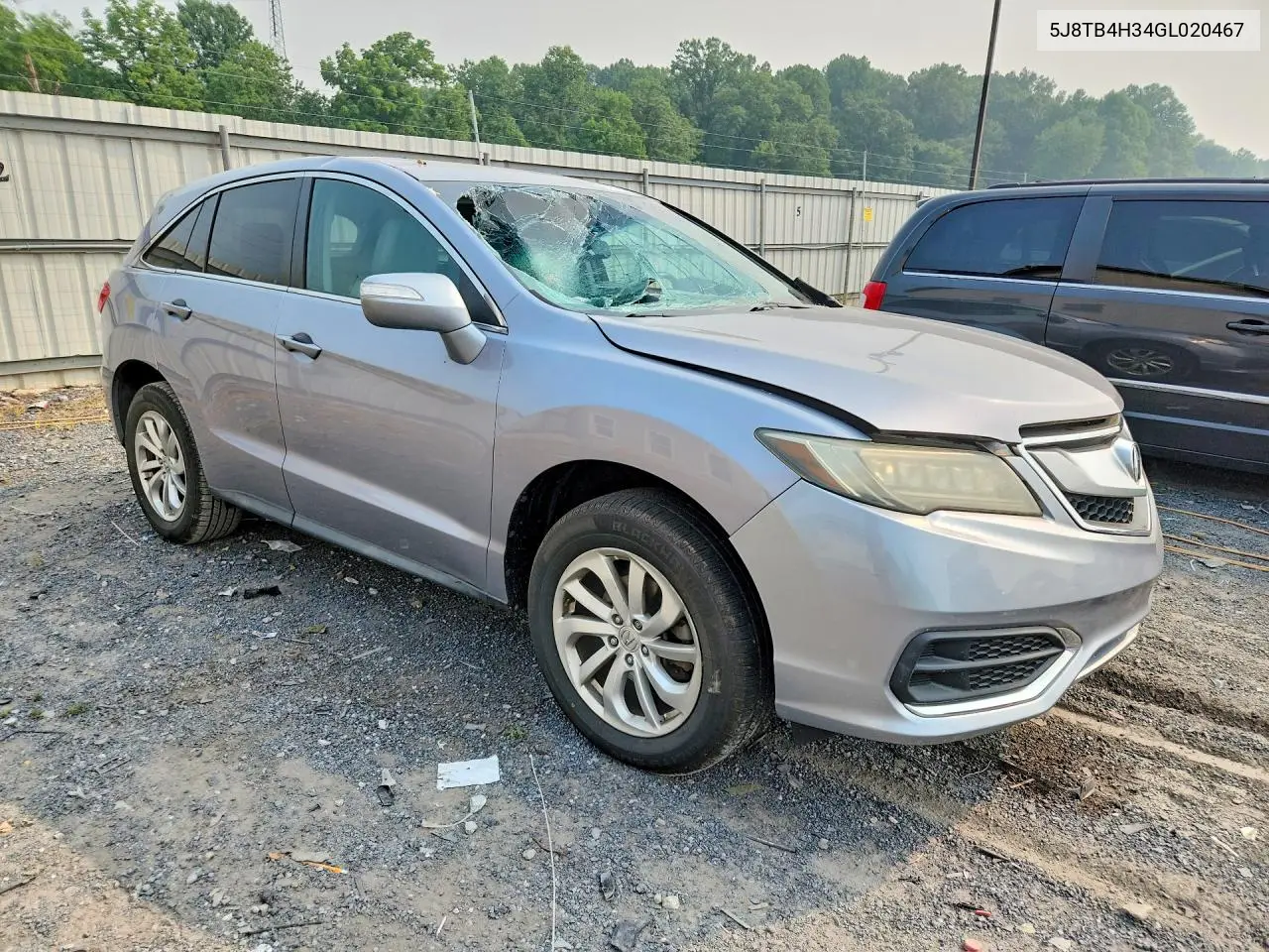 2016 Acura Rdx VIN: 5J8TB4H34GL020467 Lot: 61415496