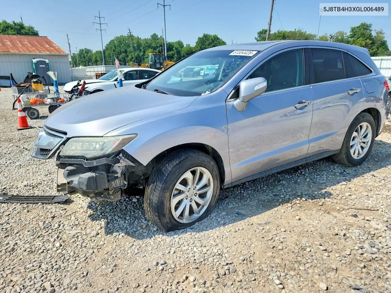 2016 Acura Rdx VIN: 5J8TB4H3XGL006489 Lot: 61554426