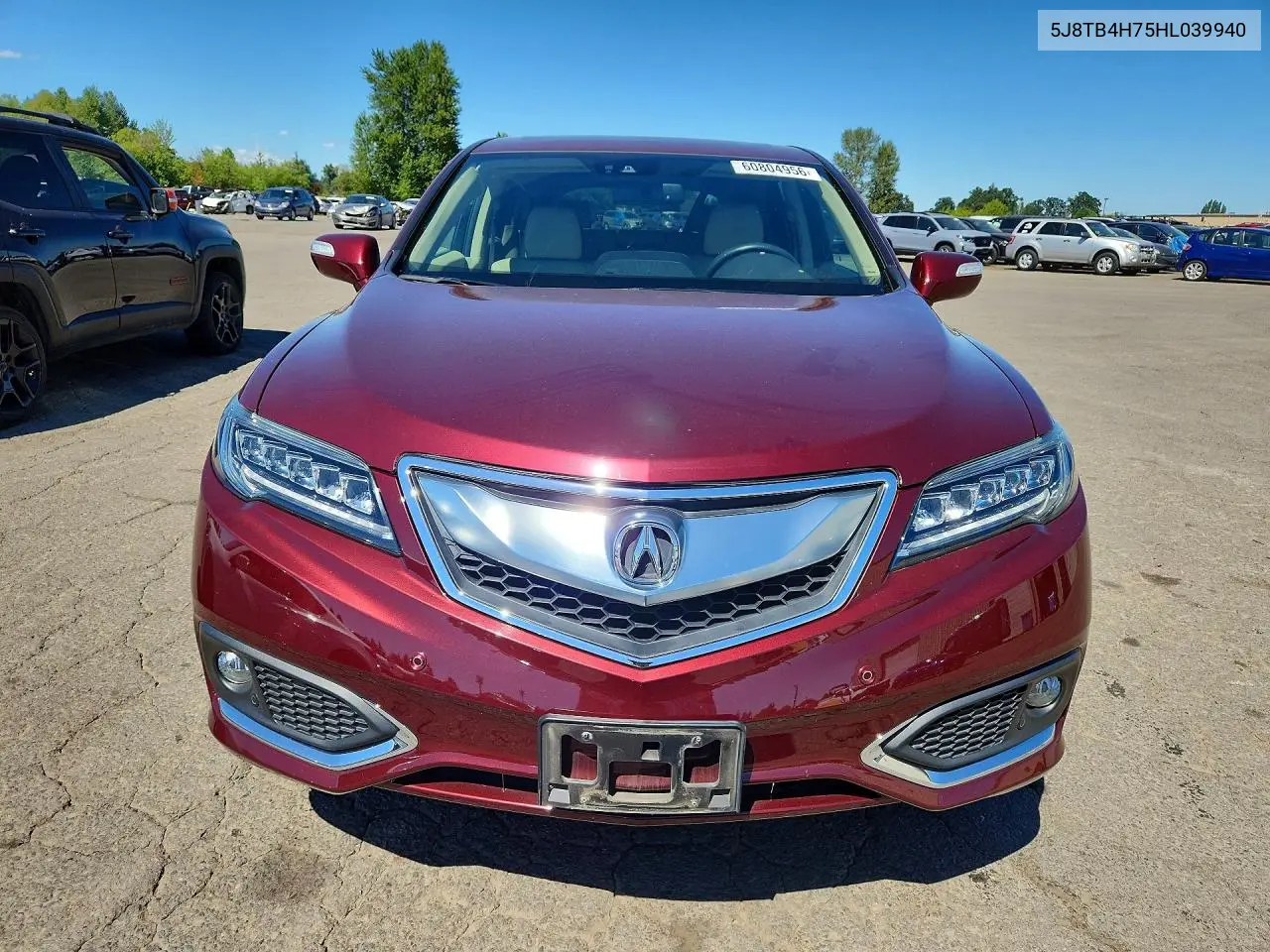 2017 Acura Rdx Advance VIN: 5J8TB4H75HL039940 Lot: 60804956