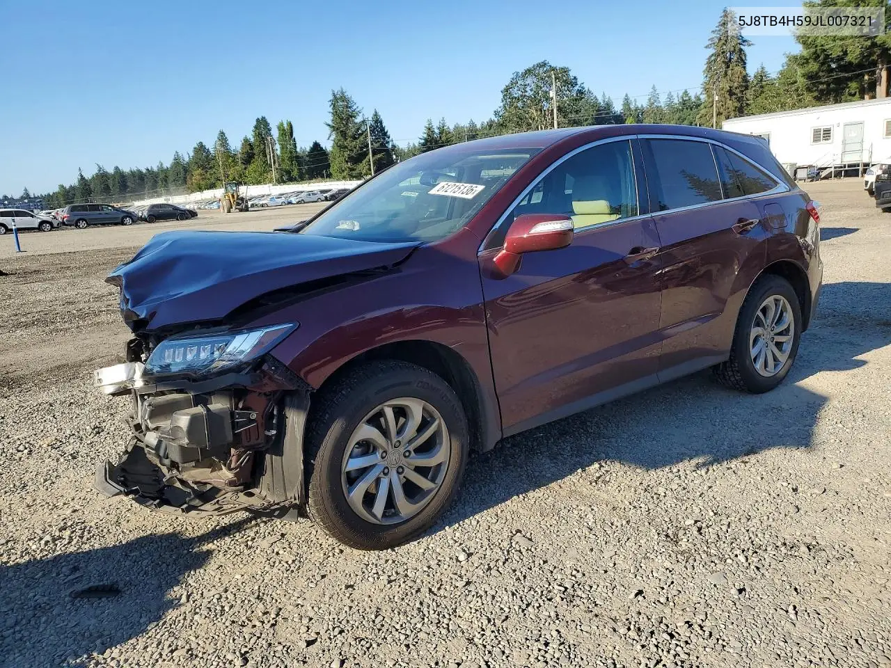 2018 Acura Rdx Technology VIN: 5J8TB4H59JL007321 Lot: 61215136