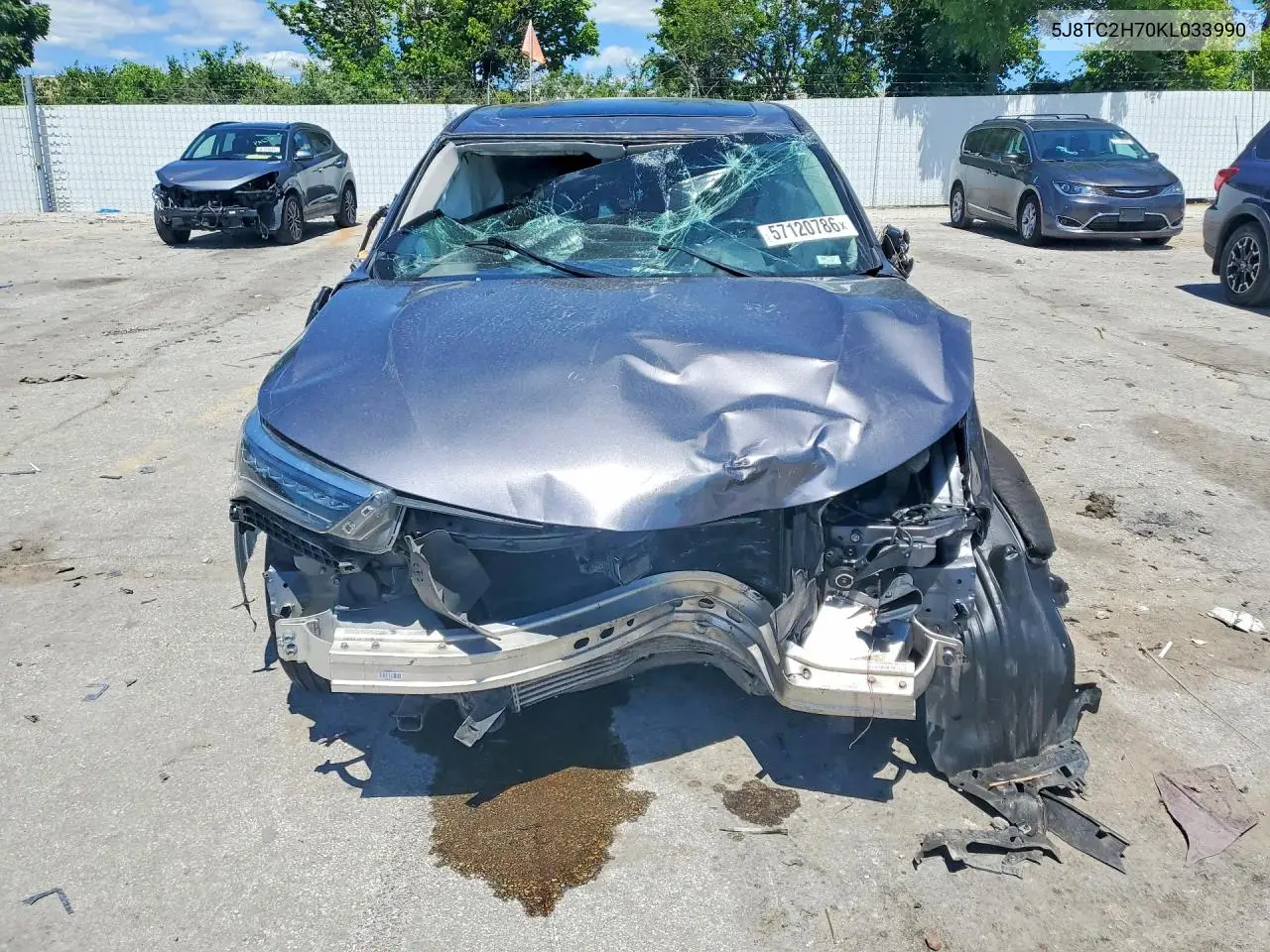 2019 Acura Rdx Advance VIN: 5J8TC2H70KL033990 Lot: 57120786