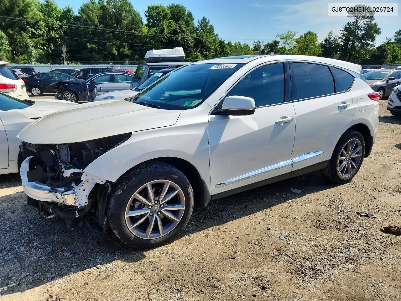 2019 Acura Rdx Technology VIN: 5J8TC2H51KL026724 Lot: 60263306