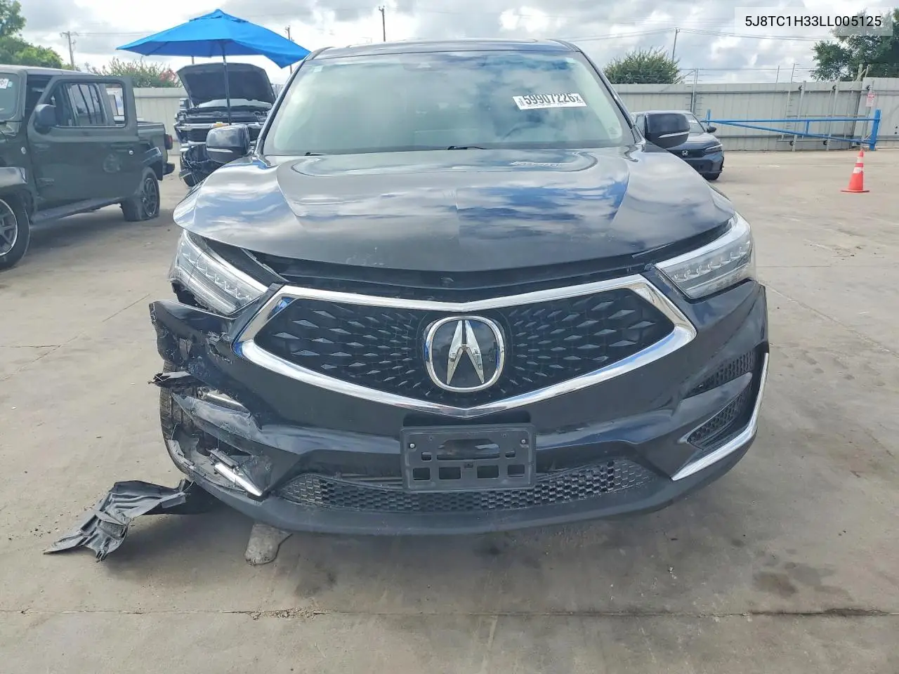 2020 Acura Rdx VIN: 5J8TC1H33LL005125 Lot: 59907226