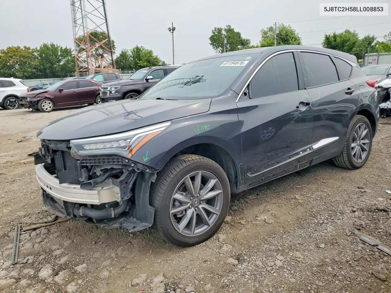 2020 Acura Rdx Technology VIN: 5J8TC2H58LL008853 Lot: 61194676