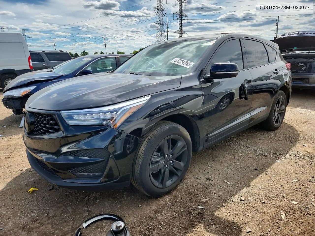 2021 Acura Rdx Advance VIN: 5J8TC2H78ML030077 Lot: 57324936
