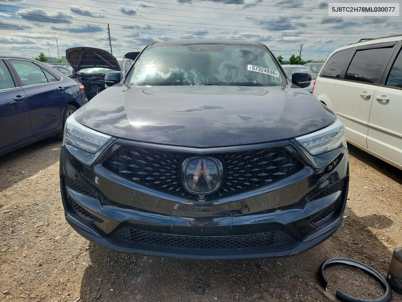 2021 Acura Rdx Advance VIN: 5J8TC2H78ML030077 Lot: 57324936