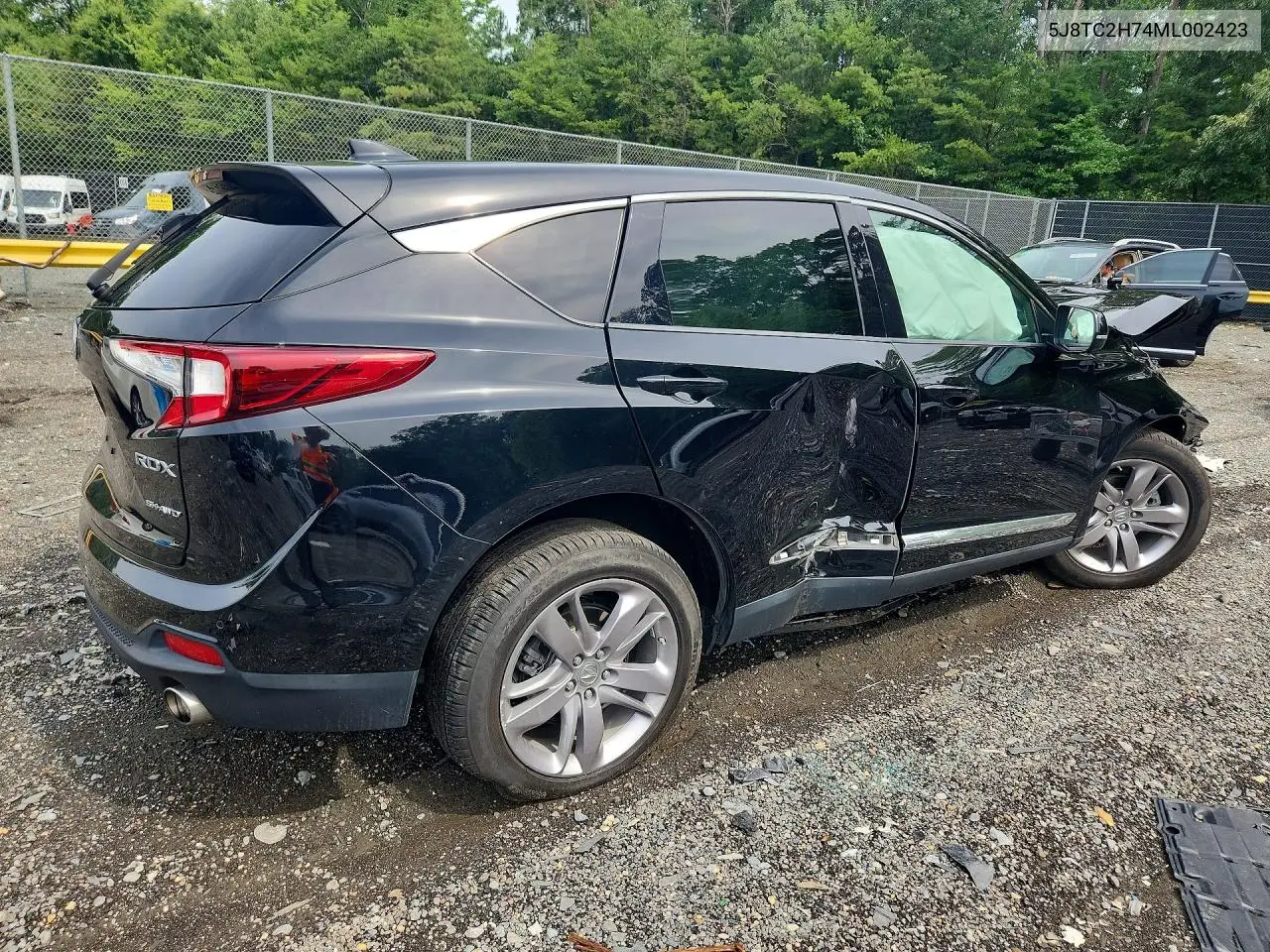 2021 Acura Rdx Advance/Pmc Edition VIN: 5J8TC2H74ML002423 Lot: 60740686