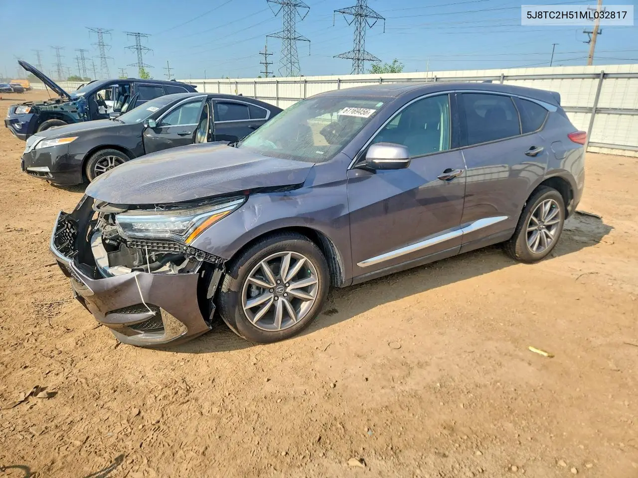 2021 Acura Rdx Technology VIN: 5J8TC2H51ML032817 Lot: 61169456