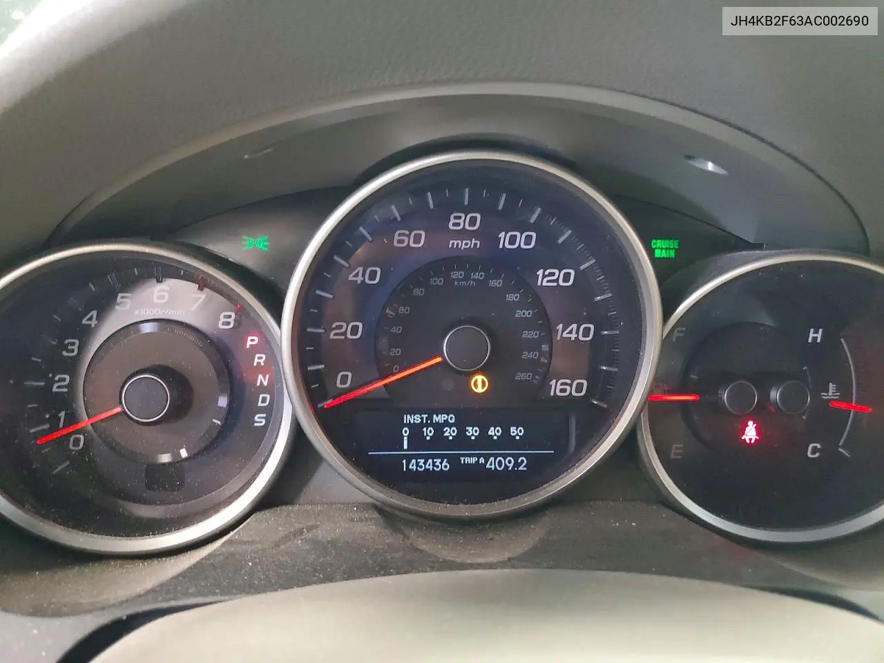 2010 Acura Rl VIN: JH4KB2F63AC002690 Lot: 55915656