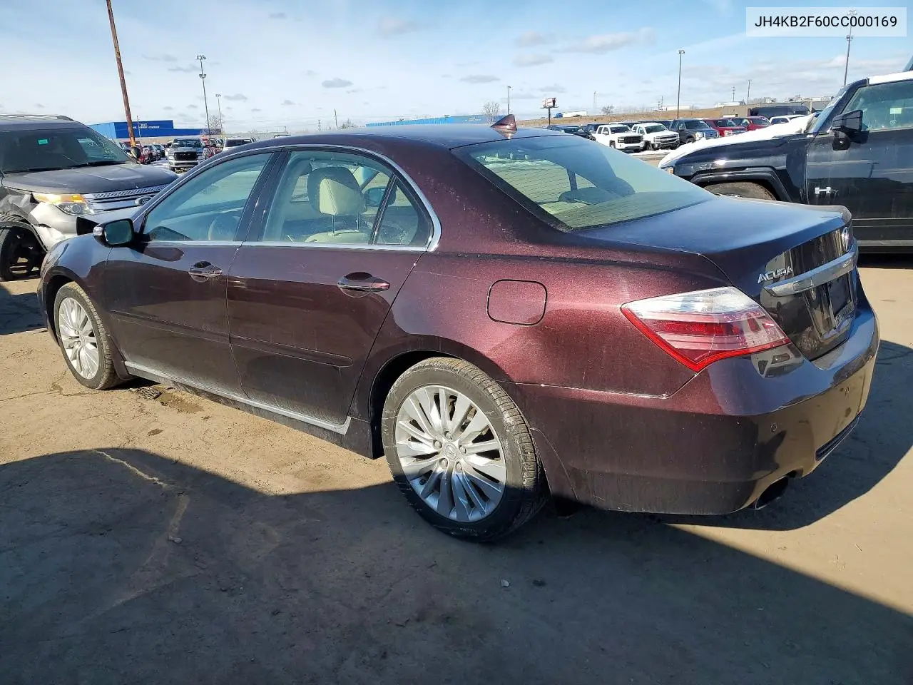 2012 Acura Rl VIN: JH4KB2F60CC000169 Lot: 76924645