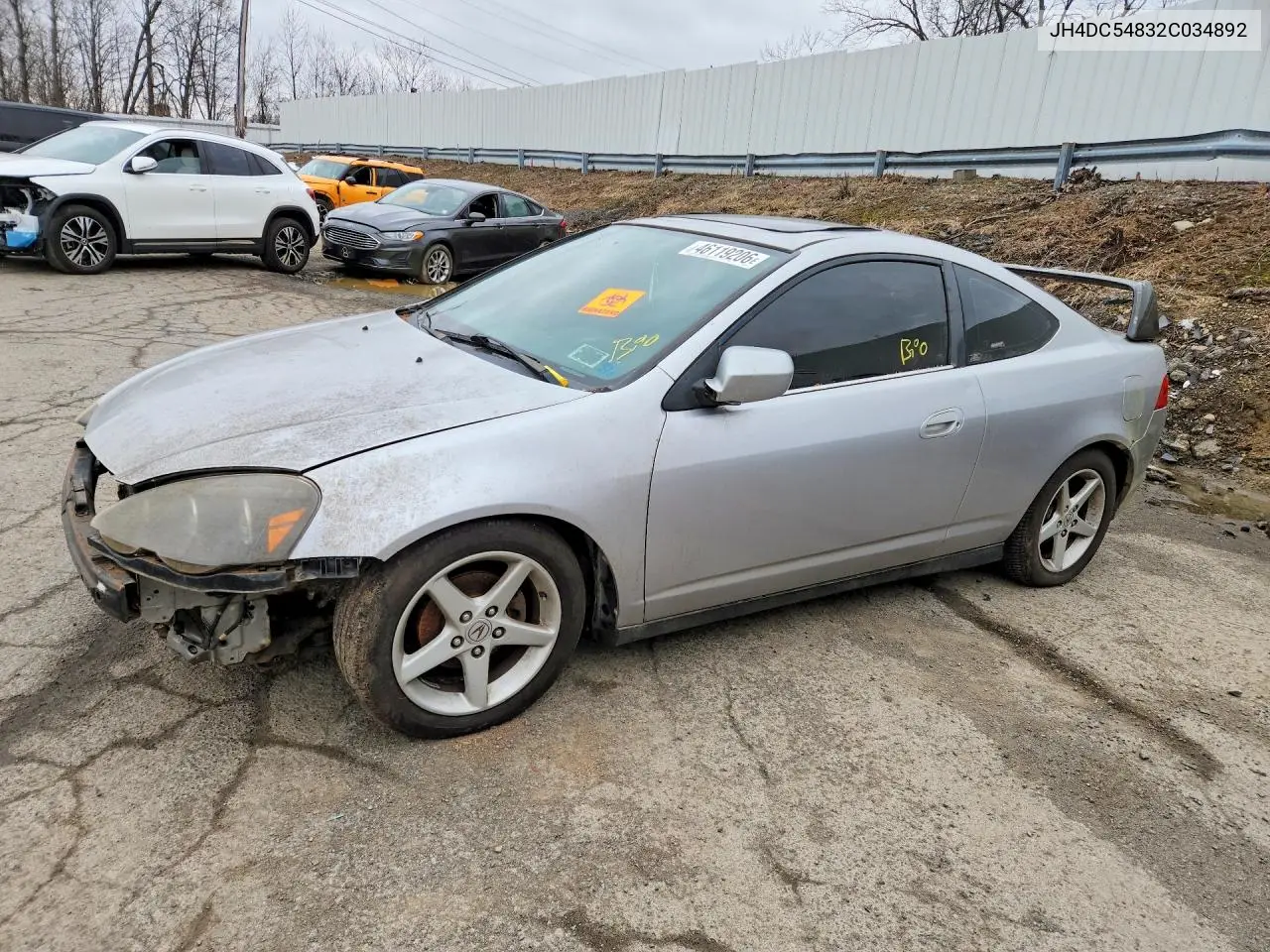 2002 Acura Rsx VIN: JH4DC54832C034892 Lot: 46119206