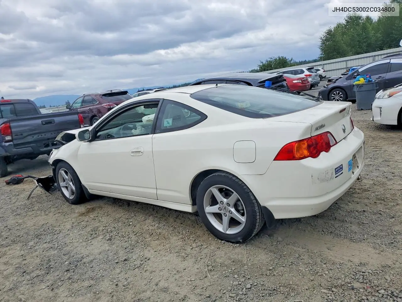 2002 Acura Rsx Type-S VIN: JH4DC53002C034800 Lot: 61772336
