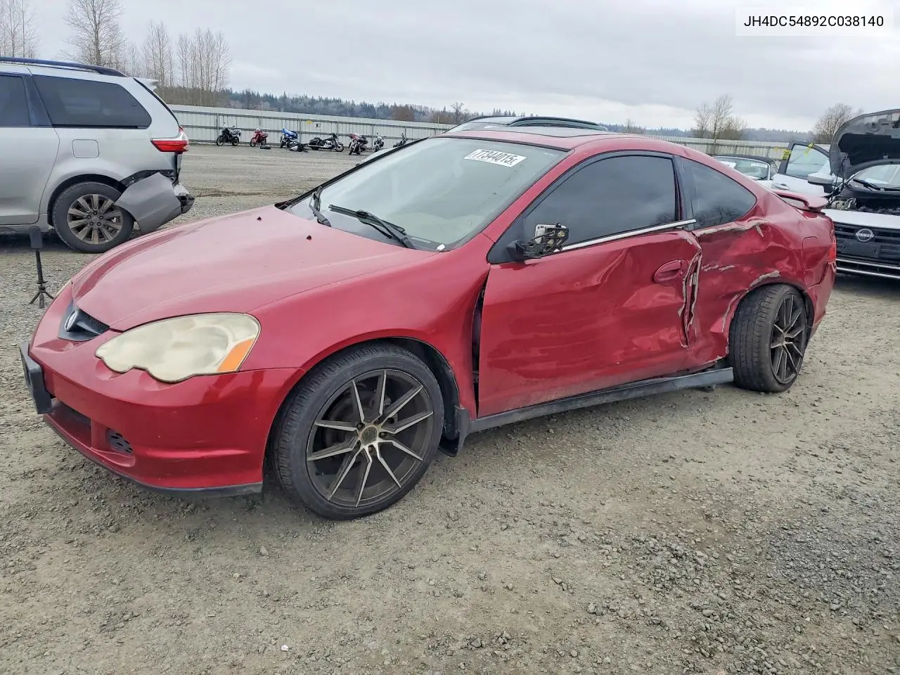 2002 Acura Rsx VIN: JH4DC54892C038140 Lot: 77344015