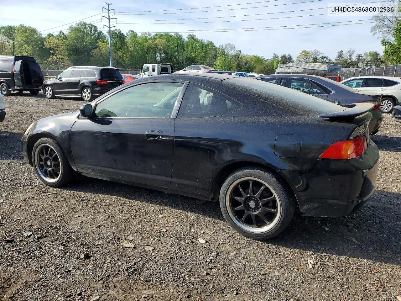 2003 Acura Rsx VIN: JH4DC54863C012936 Lot: 49515036
