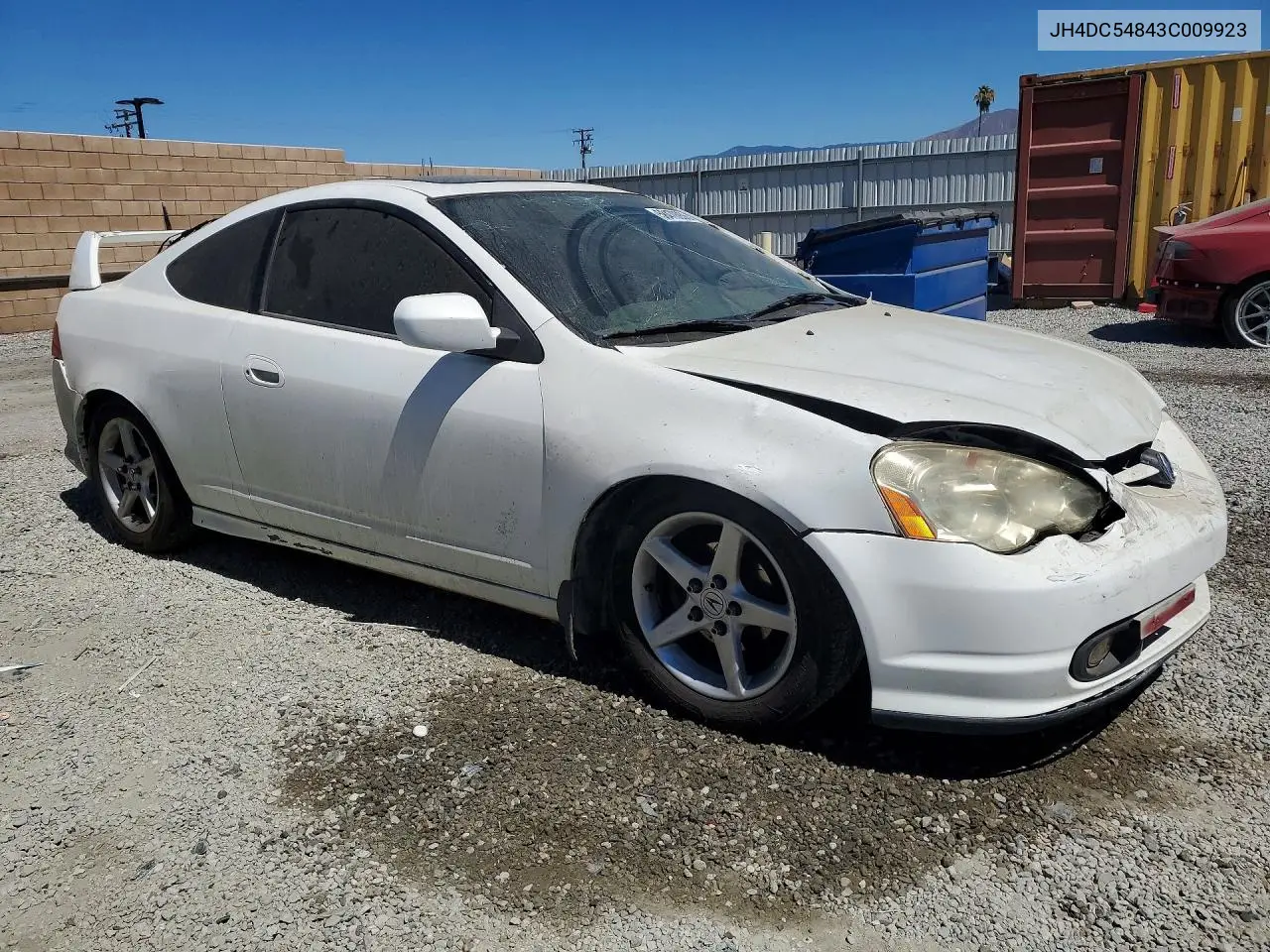 2003 Acura Rsx VIN: JH4DC54843C009923 Lot: 58470936