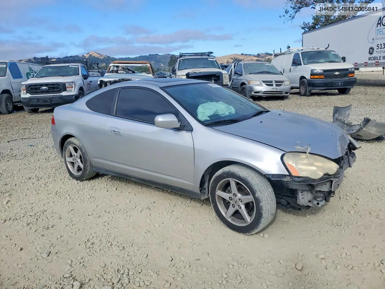 2003 Acura Rsx VIN: JH4DC54843C005841 Lot: 59994476