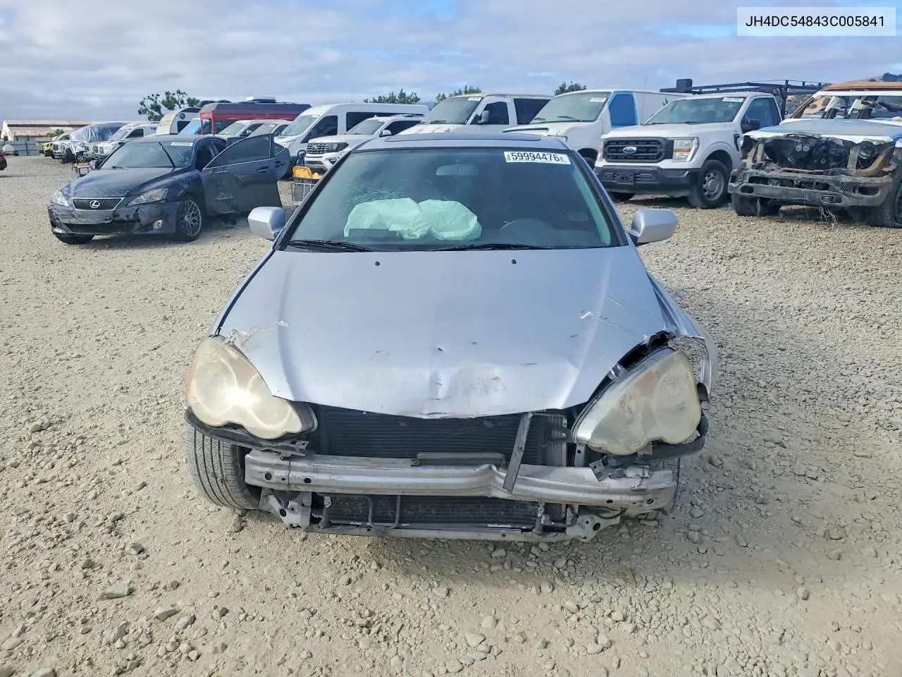 2003 Acura Rsx VIN: JH4DC54843C005841 Lot: 59994476