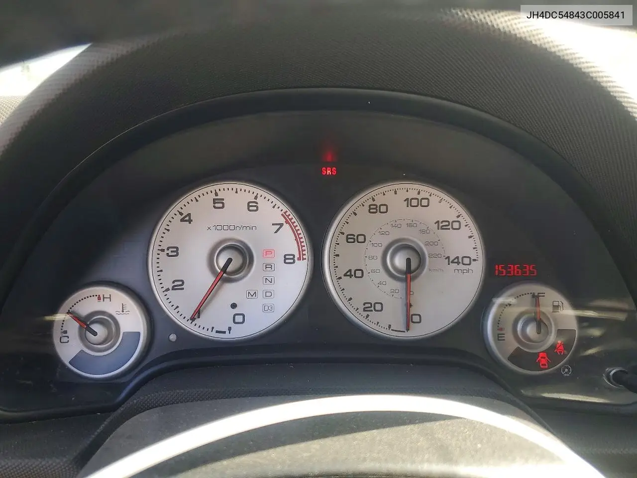 2003 Acura Rsx VIN: JH4DC54843C005841 Lot: 59994476