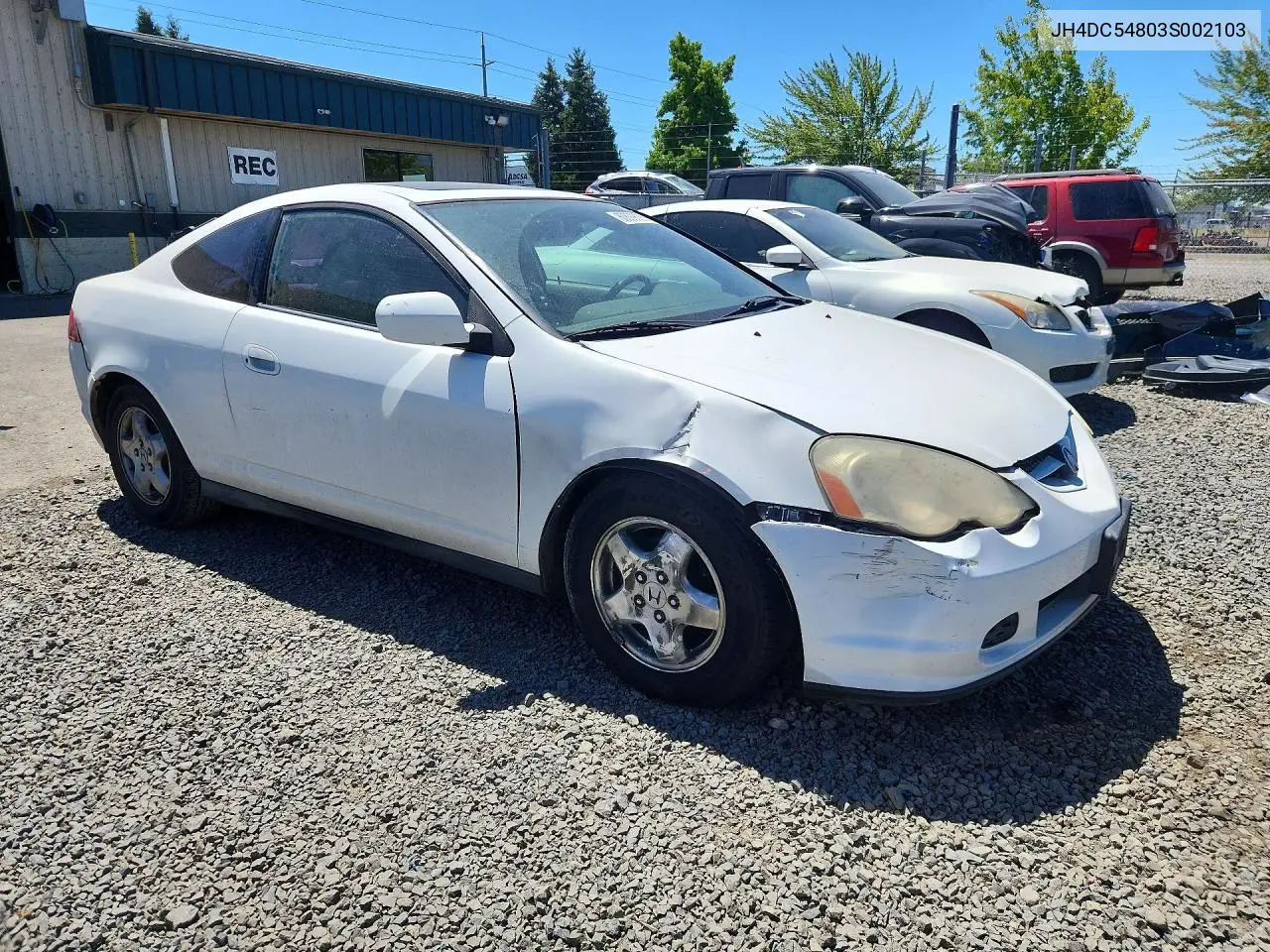 2003 Acura Rsx VIN: JH4DC54803S002103 Lot: 60699626