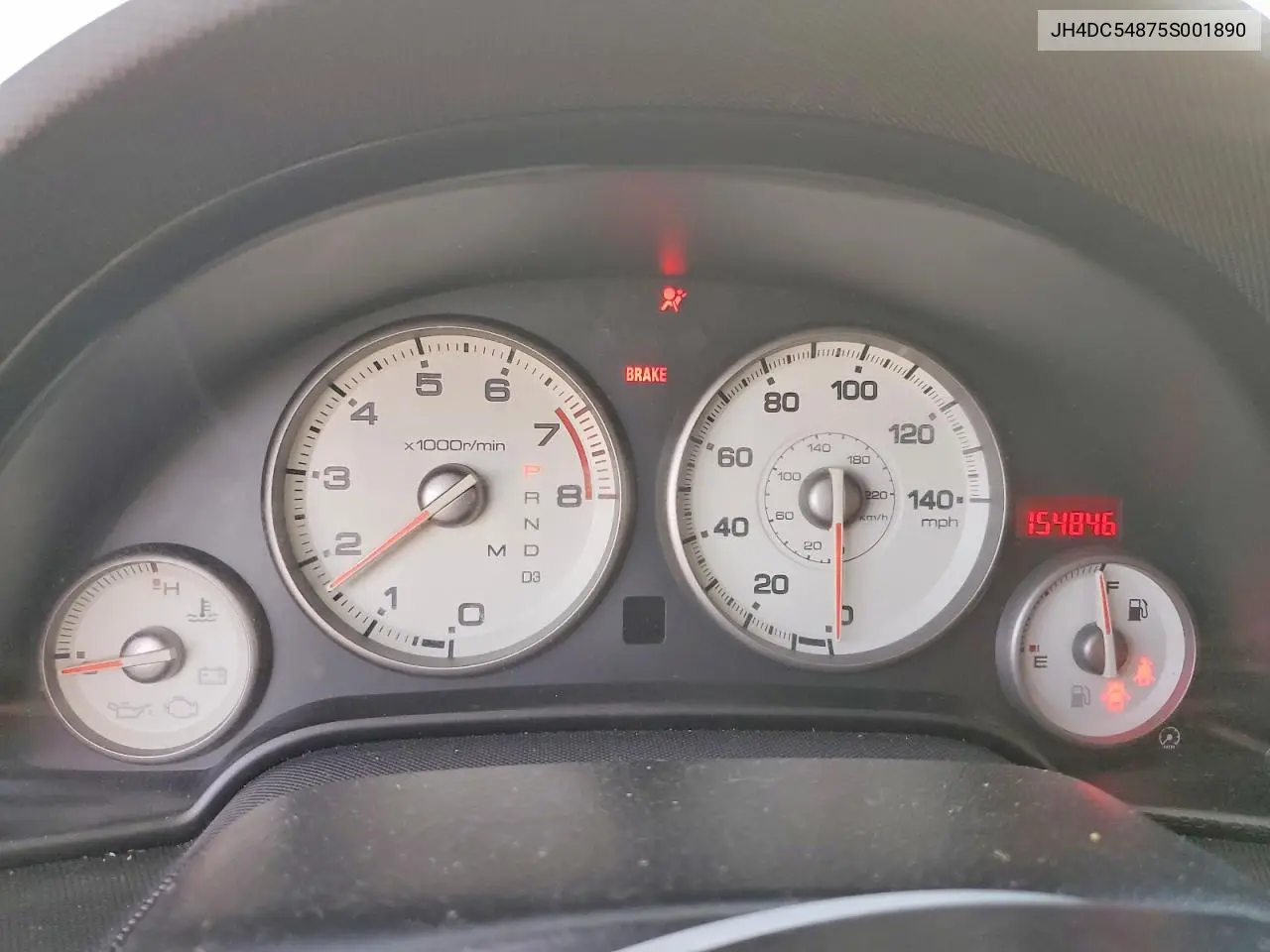 2005 Acura Rsx VIN: JH4DC54875S001890 Lot: 56963086