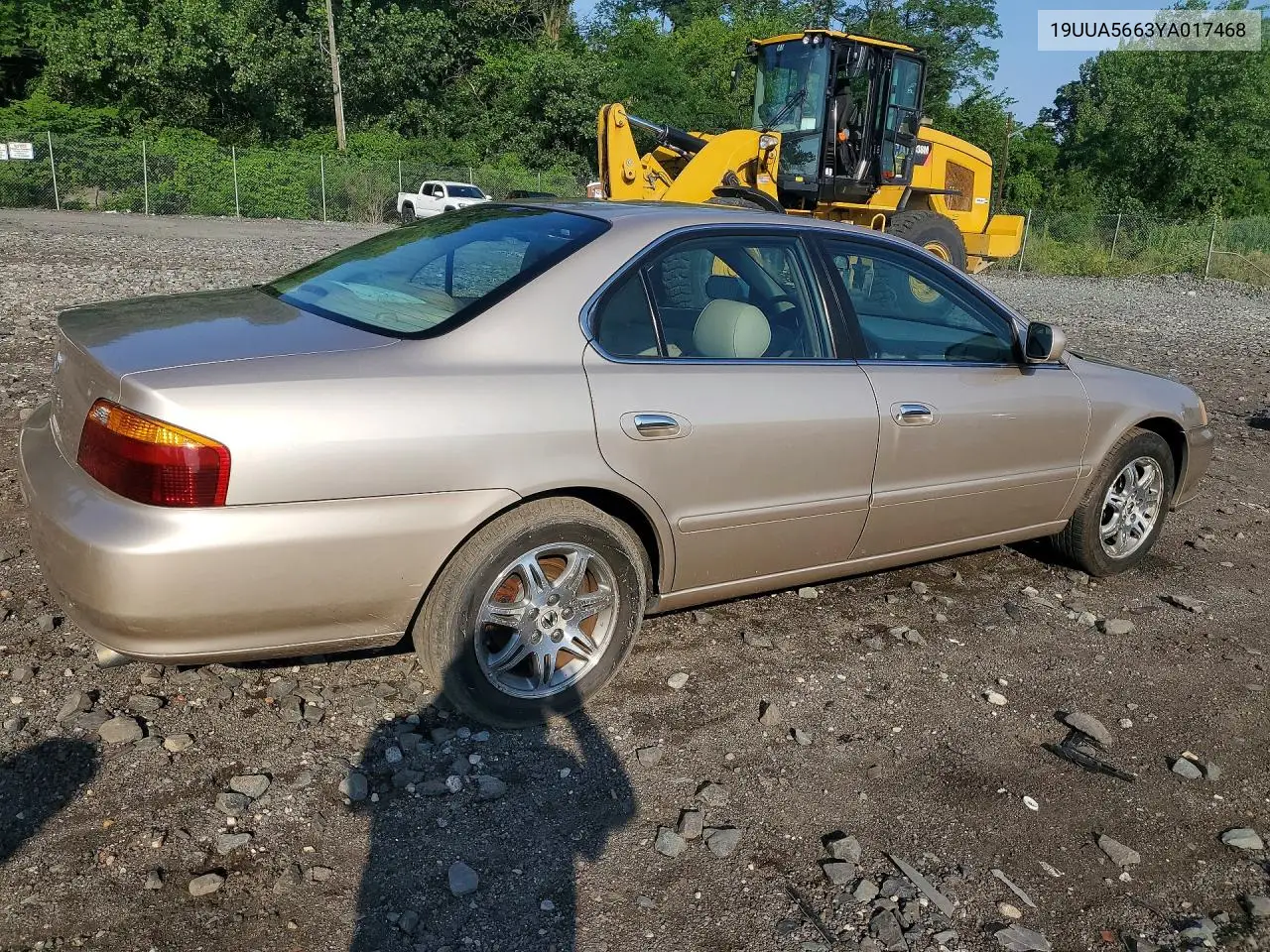 2000 Acura 3.2Tl VIN: 19UUA5663YA017468 Lot: 60433046